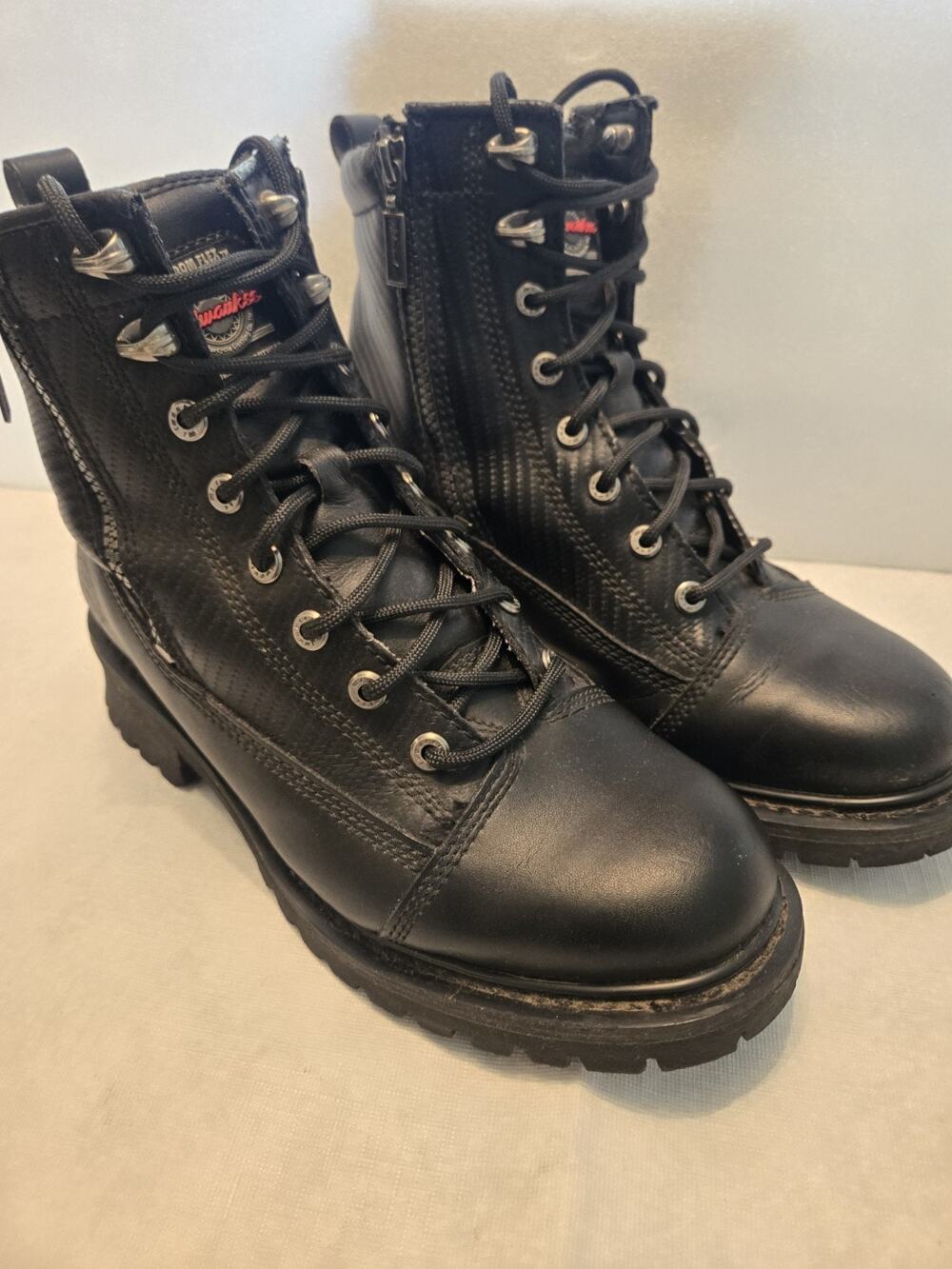 Men's Milwaukee Leather #MB408 Black Lace-Up Boots Motorcycle Work Size 8